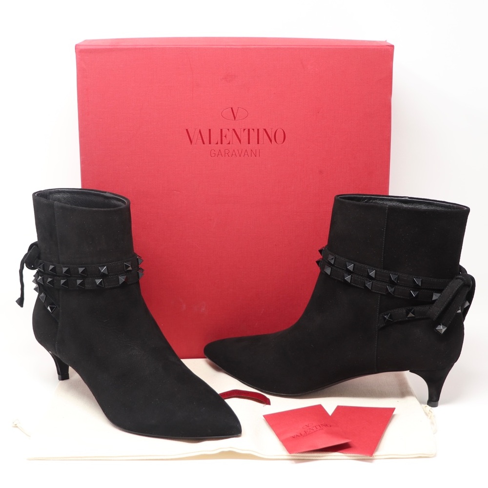 Brand New 8 Valentino Garavani Rockstud Flair Suede Booties